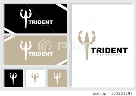 Trident Logo, Vector Magic Spear of Poseidon Neptune, Triton King Design, Template Icon Brand Illustration Trident Logo, Vector Magic Spear of Poseidon Neptune, Triton King Design, Template Icon Brand Illustration 103501295