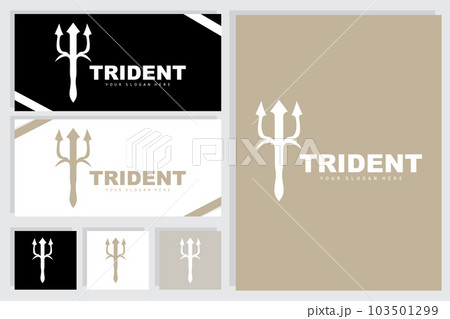 Trident Logo, Vector Magic Spear of Poseidon Neptune, Triton King Design, Template Icon Brand Illustration 103501299
