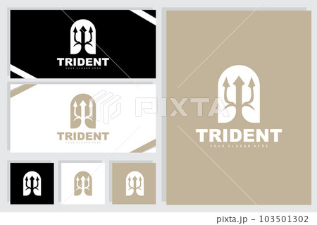 Trident Logo, Vector Magic Spear of Poseidon Neptune, Triton King Design, Template Icon Brand Illustration Trident Logo, Vector Magic Spear of Poseidon Neptune, Triton King Design, Template Icon Brand Illustration 103501302