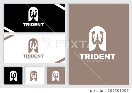 Trident Logo, Vector Magic Spear of Poseidon Neptune, Triton King Design, Template Icon Brand Illustration Trident Logo, Vector Magic Spear of Poseidon Neptune, Triton King Design, Template Icon Brand Illustration 103501307