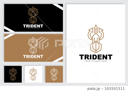 Trident Logo, Vector Magic Spear of Poseidon Neptune, Triton King Design, Template Icon Brand Illustration Trident Logo, Vector Magic Spear of Poseidon Neptune, Triton King Design, Template Icon Brand Illustration 103501311
