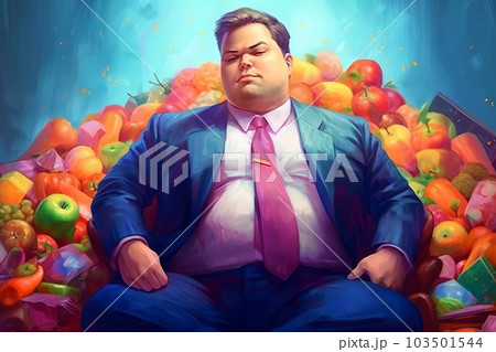 太ったビジネスマン男性,Generative AI AI画像 103501544