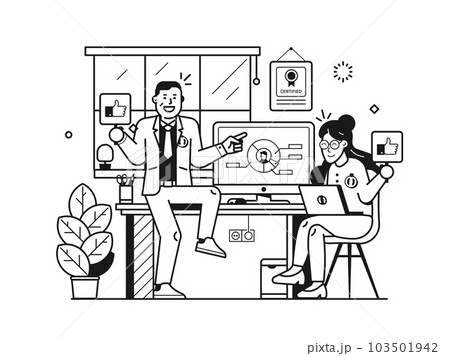 Company Congratulates Employee with Excellent Work Results 103501942