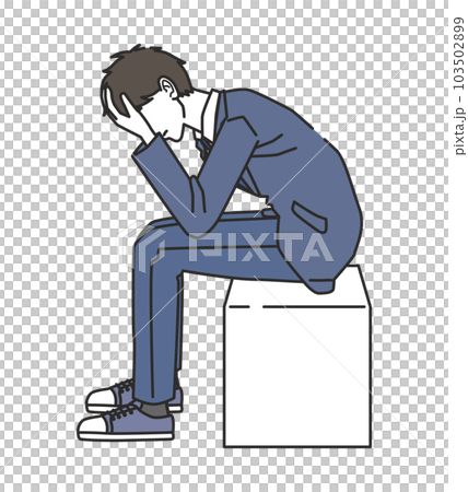 落ち込む男子高校生 103502899