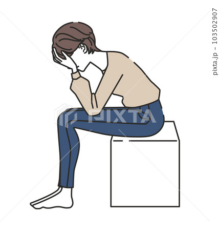 落ち込む女性 落ち込む女性 103502907
