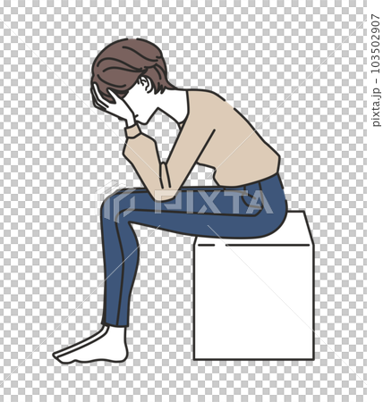 落ち込む女性 落ち込む女性 103502907