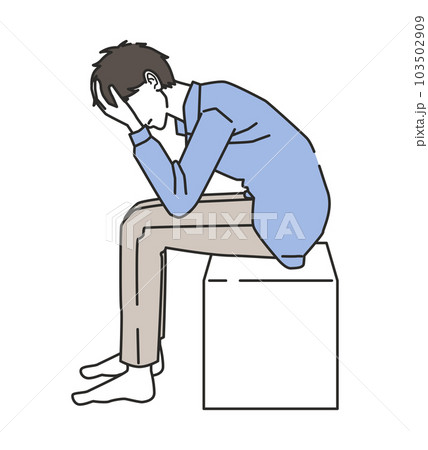 落ち込む男性 落ち込む男性 103502909