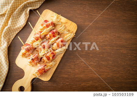 Bacon Wrapped Golden Needle Mushroom Bacon Wrapped Golden Needle Mushroom 103503109