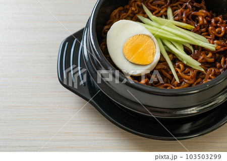 Korean Instant Noodle with Black Bean Sauce (Jajangmyeon or JJajangmyeon) Korean Instant Noodle with Black Bean Sauce (Jajangmyeon or JJajangmyeon) 103503299