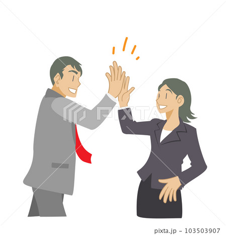 ハイタッチで成功を喜ぶビジネスマン 103503907
