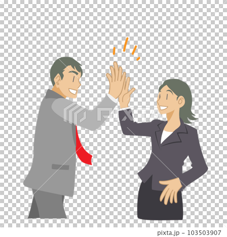ハイタッチで成功を喜ぶビジネスマン 103503907