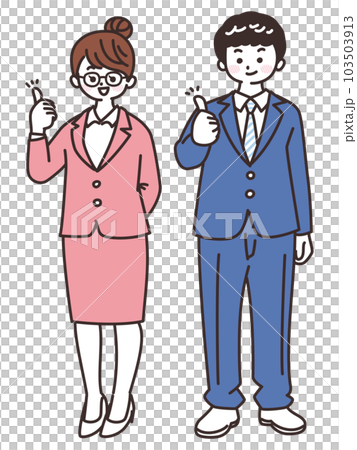 商務人士豎起大拇指好兆頭 103503913