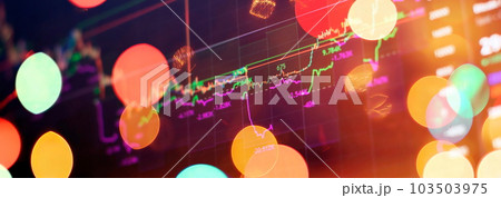 Economic graph with diagrams on the stock market, for business and financial concepts 103503975