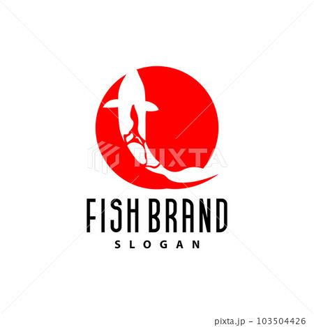 Koi Fish Logo Design, Ornamental Fish Vector, Aquarium Ornament Illustration Brand product 103504426