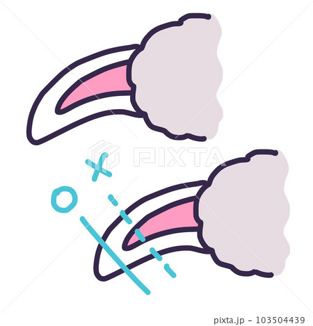 犬猫の爪の中の血管と爪の切り方のイラスト（爪切り） 103504439