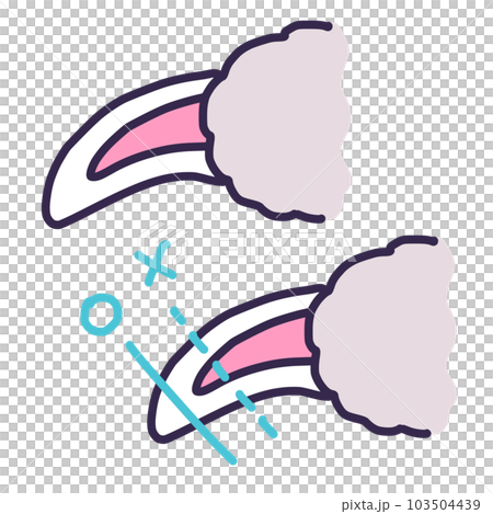 犬猫の爪の中の血管と爪の切り方のイラスト（爪切り） 103504439