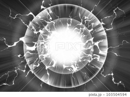 雷 光 放射線 エフェクト　背景 イラスト 白黒 103504594