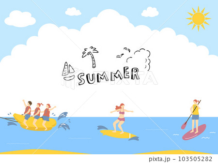 マリンスポーツを楽しむ人達 103505282