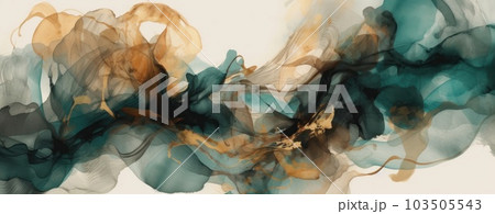 Abstract white grey and gold background. Acrylic paints. Marble. Contemporary art. AI Generative. 103505543