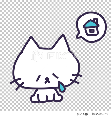 一隻可愛的白色小貓丟失和哭泣的插圖 103508269