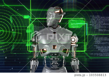 Robotics and AI for the future. 3D rendering. Robotics and AI for the future. 3D rendering. 103508813