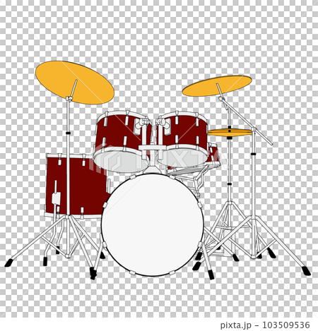 リアルなドラムセットのイラスト 103509536