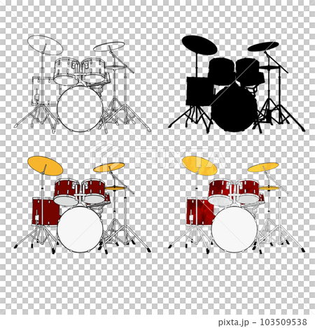 Conjunto de ilustração de bateria realistaConjunto de ilustração de bateria realista  