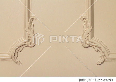 Wall design bas relief with stucco mouldings Wall design bas relief with stucco mouldings 103509794