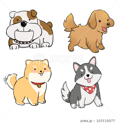 Hand drawn cute baby dog cartoon style Hand drawn cute baby dog cartoon style 103510077