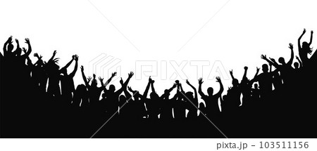Cheering crowd at a concert. People raising hand at the concert Cheering crowd at a concert. People raising hand at the concert 103511156