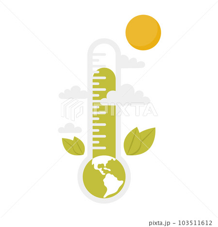 Changing of the climate, earth inside ecology thermometer, vector illustration, concept of saving the planet 103511612