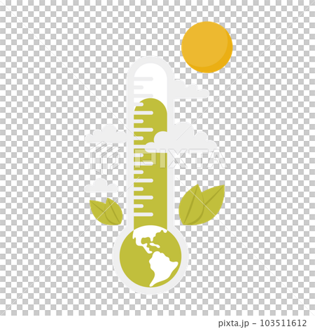 Changing of the climate, earth inside ecology thermometer, vector illustration, concept of saving the planet 103511612