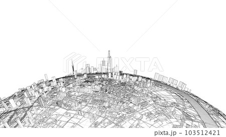 3d city sphere. Vector rendering of 3d 103512421