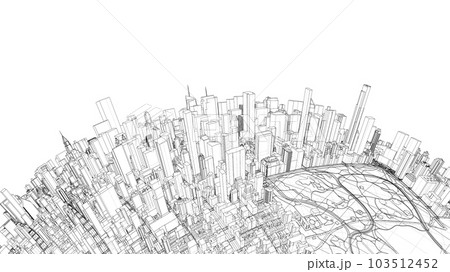 3d city sphere. Vector rendering of 3d 103512452