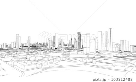 Outline city concept vector. Wire-frame style Outline city concept vector. Wire-frame style 103512488