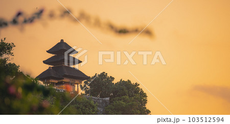 Uluwatu Temple at golden sunset. Bali. Indonesia 103512594