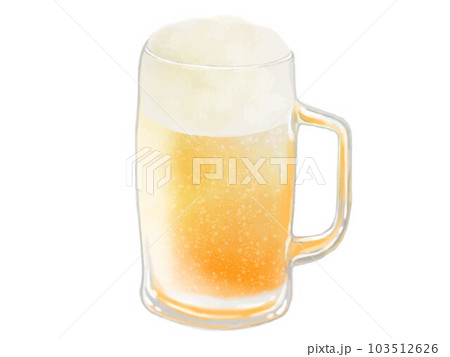 生ビールのリアルなイラスト 103512626