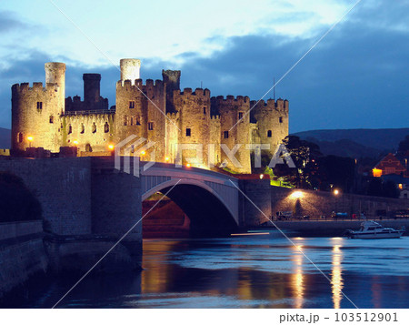 Conwy Castle at sunset time. North Wales. Conwy Castle at sunset time. North Wales. 103512901