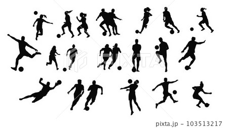 Man and woman soccer silhouette Man and woman soccer silhouette 103513217