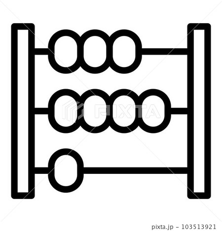 Wooden abacus icon. Outline wooden abacus vector icon for web design isolated on white background 103513921