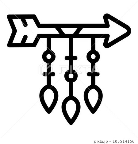 Arrow charm amulet icon. Outline arrow charm amulet vector icon for web design isolated on white background Arrow charm amulet icon. Outline arrow charm amulet vector icon for web design isolated on white background 103514156