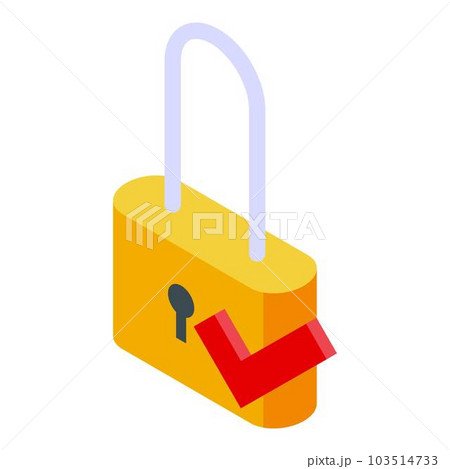 Locked subscription icon. Isometric of locked subscription vector icon for web design isolated on white background Locked subscription icon. Isometric of locked subscription vector icon for web design isolated on white background 103514733