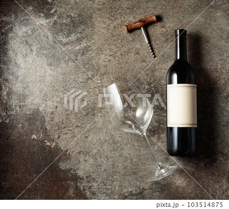 Red wine on an old rough background. 103514875