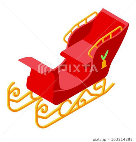 Red santa claus sleigh icon. Isometric of red santa claus sleigh vector icon for web design isolated on white background 103514895