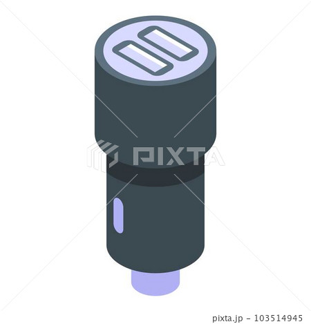Car charger icon. Isometric of car charger vector icon for web design isolated on white background Car charger icon. Isometric of car charger vector icon for web design isolated on white background 103514945