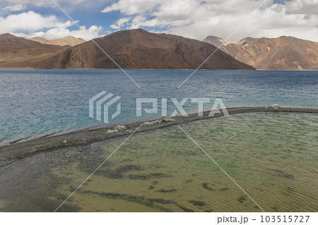 Pangong Lake is the highest saltwater lake in the world,Pangong Tso or Pangong Lake is an endorheic lake spanning eastern Ladakh and West Tibet situated at an elevation of 4,225 m , Ladakh, India, Pangong Lake is the highest saltwater lake in the world,Pangong Tso or Pangong Lake is an endorheic lake spanning eastern Ladakh and West Tibet situated at an elevation of 4,225 m , Ladakh, India, 103515727