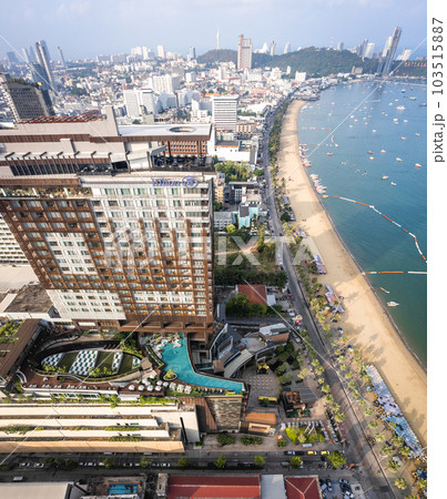 Aerial view of Central Pattaya beach in Chonburi, Thailand 103515887