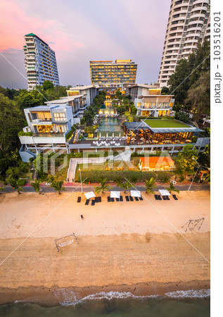 Aerial view of Na Jomtien, Pattaya City, Sattahip District, Chon Buri, Thailand 103516201