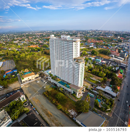 Aerial view of Sukhumvit Road in North Pattaya Naklua, Bang Lamung District, Chon Buri, Thailand Aerial view of Sukhumvit Road in North Pattaya Naklua, Bang Lamung District, Chon Buri, Thailand 103516793