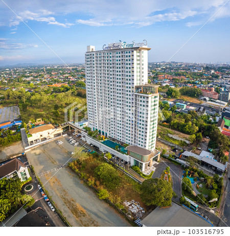 Aerial view of Sukhumvit Road in North Pattaya Naklua, Bang Lamung District, Chon Buri, Thailand Aerial view of Sukhumvit Road in North Pattaya Naklua, Bang Lamung District, Chon Buri, Thailand 103516795